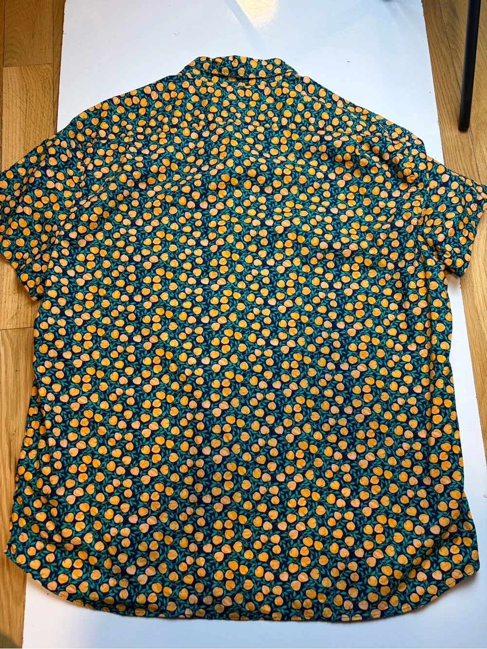 J.Crew peach print Short-sleeve slim flex casual shirt sz XXL